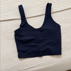 Navy Align Cropped Tank Top